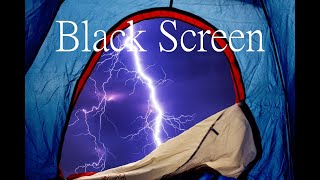 Gewitter mit Regen auf Zeltdach 5 Stunden, Black Screen
