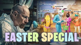 Walter White and Jesse Pinkman cook blue Easter eggs for Gus