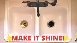 HOW TO CLEAN A CERAMIC or PORCELAIN SINK So It Shines!: Clean Your White Kitchen Sink