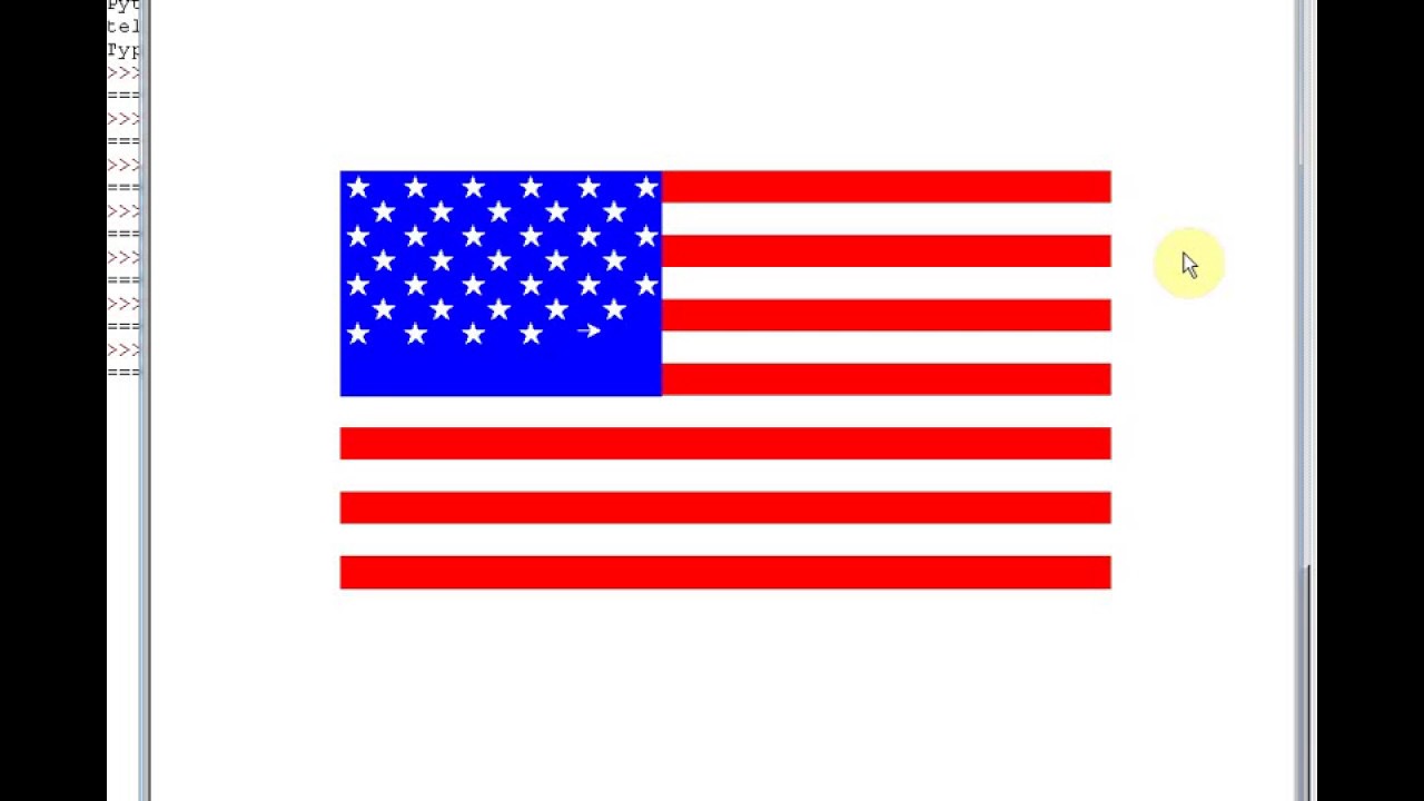 Python turtle Graphics: Draw USA Flag - Learn Python with Simple