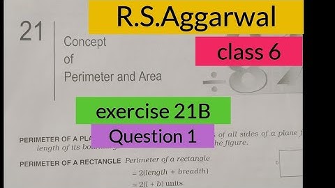 R.S.Aggarwal#maths Class-6 Chapter 21(Concept of Perimeter and Area) exercise 21B👉 Question 1