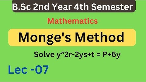 Very Important Question Monge