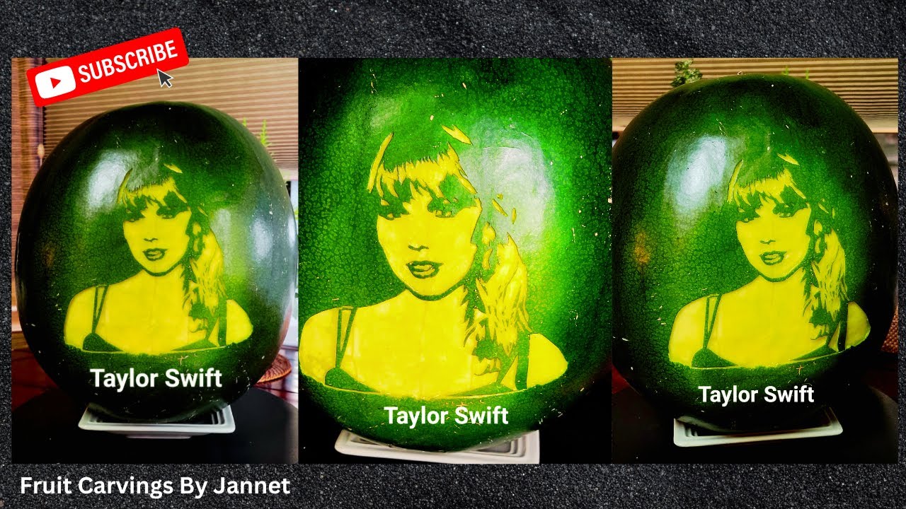 Watermelon Carving:Watch In Awe As Taylor Swift's Stunning Portrait Is