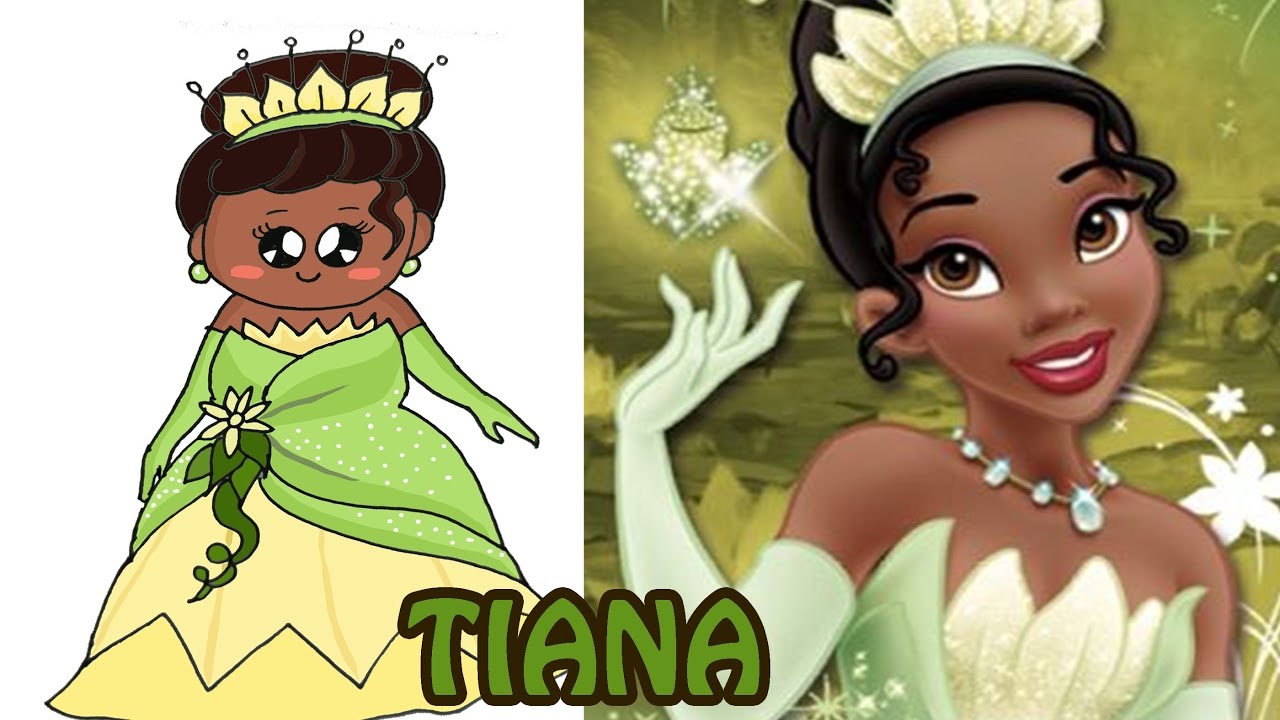 princess tiana, howtodrawprincess, how to draw princess tiana, how to draw ...