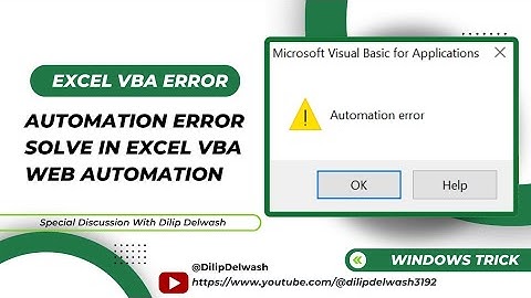 Automation Error Solved in excel vba