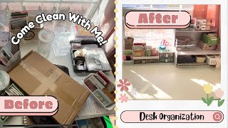 aesthetic desk organization| Come clean my desk with me! | ASMR