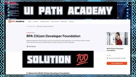 UIpath academy|Rpa citizen developer foundation answer|Free diploma certification#uipath#solutions