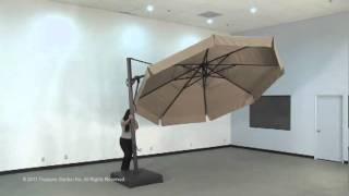 This video offer instructions on how to assemble and operate umbrella.
http://www.authenteak.com/treasure-garden-akz-13-octagonal-cantilever-umbrella.html