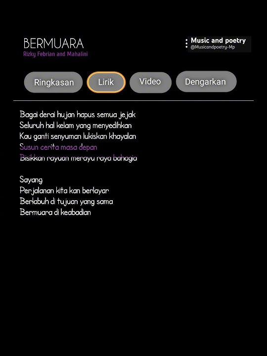 Bagian 283 || Rizky Febrian and Mahalini #lirikmusik #liriklagu #liriklaguindo #spotify #fypviralシ