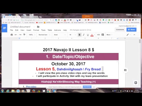 2017 Navajo II Lesson 5 Dadíníílghaazh Fry Bread