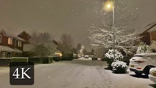 4K Heavy Snow Storm In The UK | Relaxing Walking During Leicester's Major Snowstorm