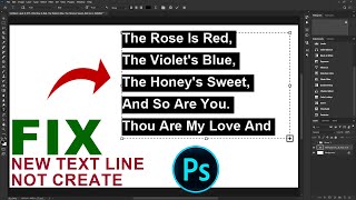 Fix - New Text Line Not Create When Press Enter Key in Photoshop