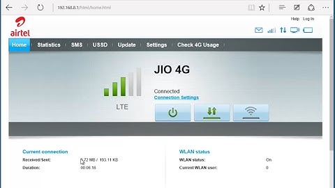 Huawei E3372 Webpage Hi-Link Preview jio 4g connected