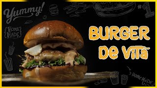 Burger de vita cu ceapa caramelizata / Rapid, Simplu si Gustos in cateva minute!