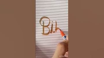 "Bibhu" calligraphy 💚🧡✨ taking name request from comments #viral #shorts