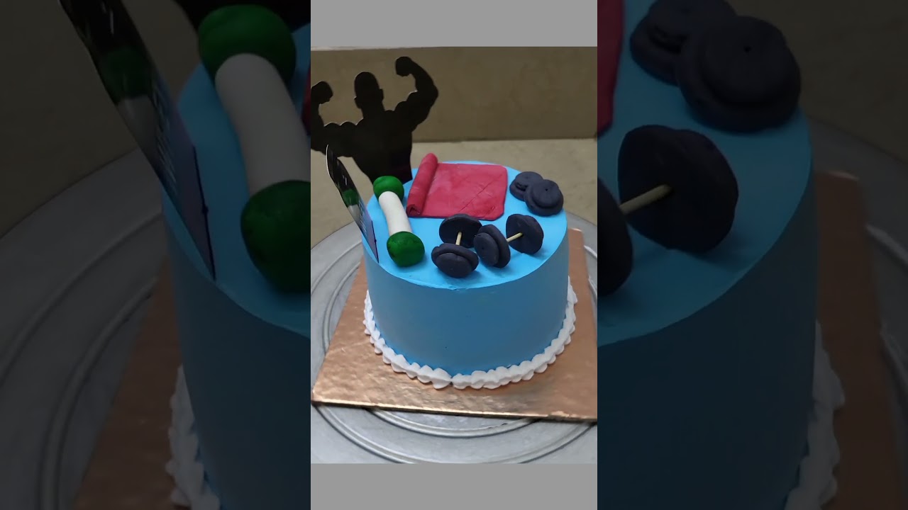 Gym cake|Workout cake decorating idea🏋‍♂️