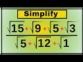 Simplification Algebra Square Root Math