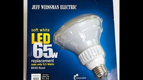 $19 CREE BR30 LED flood 65w  bulb uses only 9.5 watts REVIEW