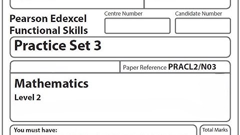 Functional Skills Maths L2 Practice Paper 3 Pearson Edexcel (Complete)