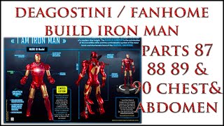 Iron Man Fanhome Parts 87 88 89 &amp; 90, Chest Plate, Neck &amp; Abdomen