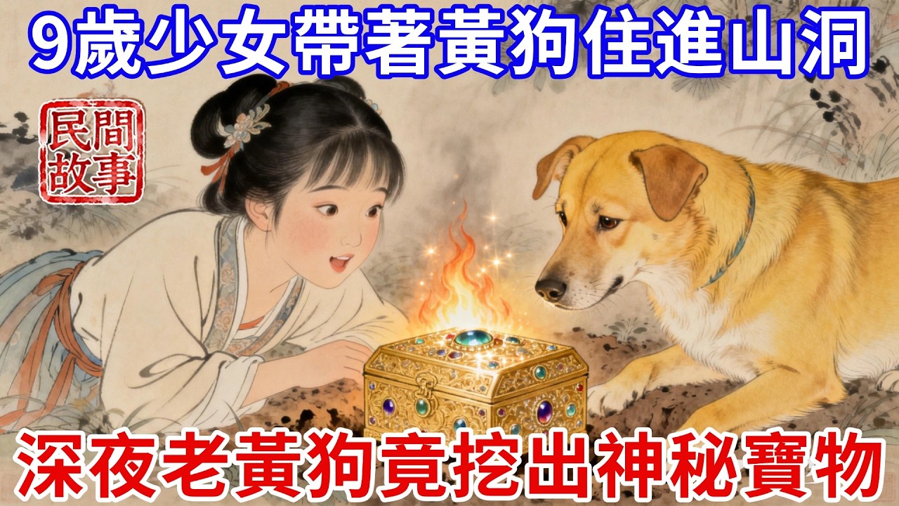 為給母親治病，9歲少女耗盡積蓄、變賣家產，母親去世後走投無路，帶著黃狗住進深山山洞，深夜老黃狗突然瘋狂刨地，竟從地底挖出神秘寶物！#民間故事 #傳統文化 #原創虛構 #華語有聲書 #槐樹下聽書