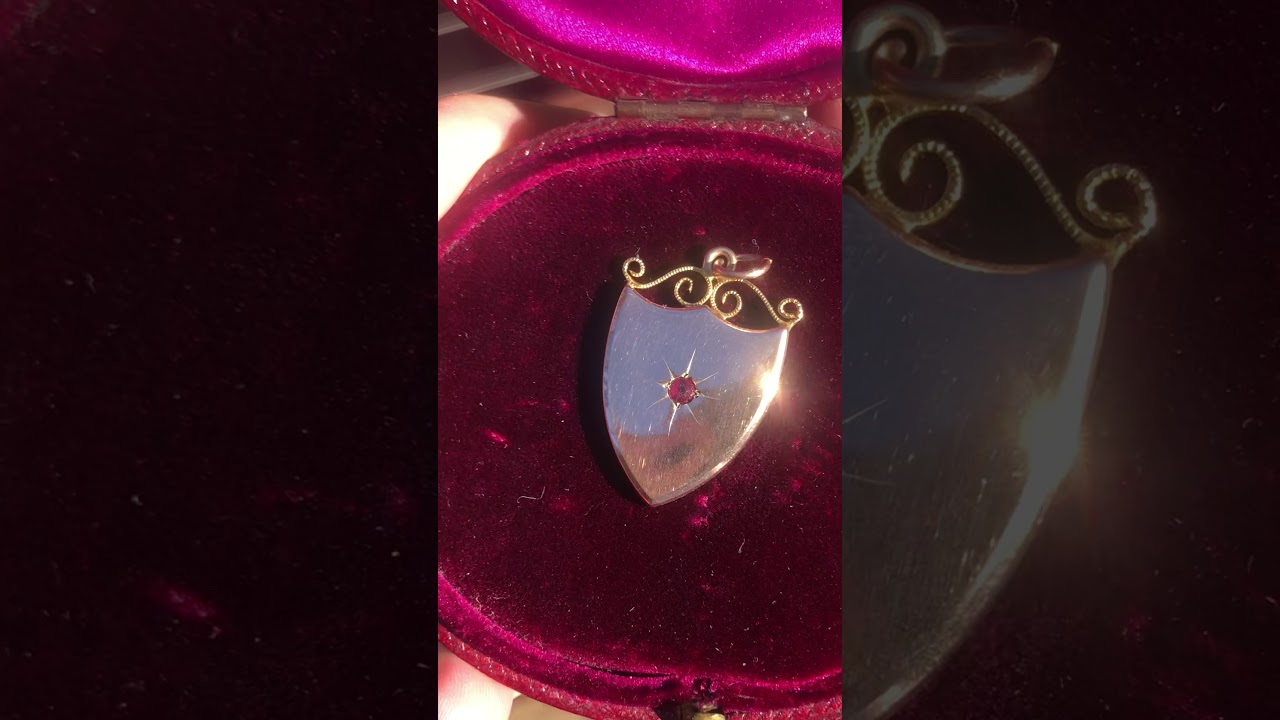 Antique 9ct Rose Gold ‘Willis & Sons’ Shield Pendant