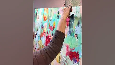 Abstract Painting (part three) finalizing a painti...