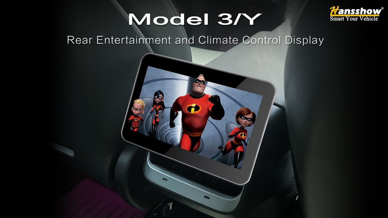 Rear Entertainment & Climate Control Screen For Tesla Model 3/Y