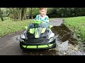 Evo 6v electric ride on venom car green  black  wowow toys
