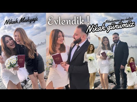 EVLENDİK ! 🤍 Nikah Günümüz | Nikaha geç kalan gelin-damat 🏃🏽‍♀️NİKAH MAKYAJI