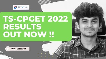 TS-CPGET RESULTS 2022 | Telangana State CPGET Results Out Now | GetMyUni