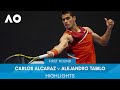 Carlos alcaraz v alejandro tabilo highlights 1r  australian open 2022