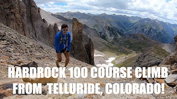 HARDROCK 100 COURSE: CLIMB FROM TELLURIDE, COLORADO MOUNTAIN RUNNING TRAILS