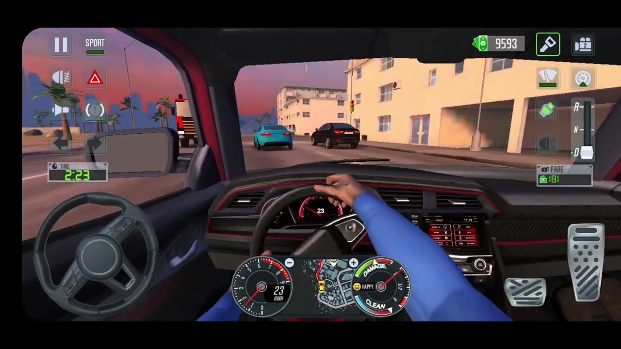 free time taxi sim  Simulator3/ this beautiful car night mode/ beautiful city from Total game play