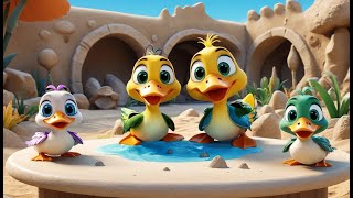 Let’s Count Five Little Ducks – At the Fossil Pond | Counting Song for Kids | Prehistoric Adventure