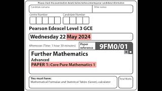 Edexcel A Level Further Mathematics - June 2024 - Core Pure 1