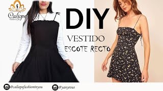 DIY vestido con escote recto/ vestido con tirantes (patrones gratis en PDF)  - YouTube