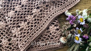 How to Crochet Lacy Summer Scarf with Flowers, Summer Wildflowers Scarf, Crochet Video Tutorial