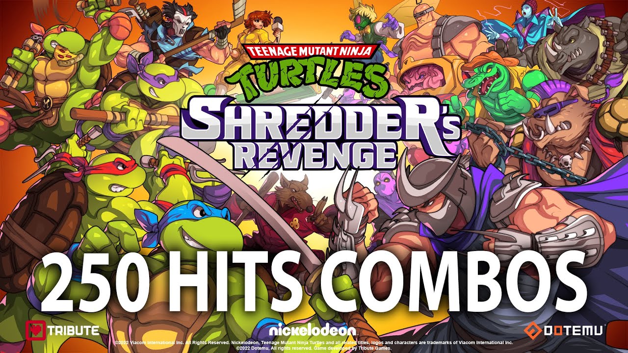 TMNT Shredder's Revenge 250 hits combos YouTube