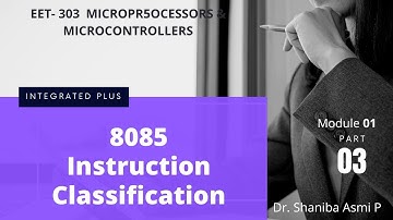 MODULE 01|PART 03| Instruction Classification| EET303 MICROPROCESSORS & MICROCONTROLLERS |KTU S5 EEE