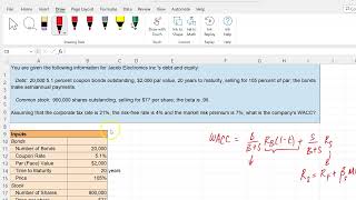 Calculating Cost of Debt, Cost of Equity and WACC:  A Simple Example Using Excel by Professor Ikram 511 views 1 month ago 8 minutes, 21 seconds