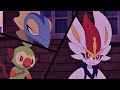 Cinderace team up with inteleon and grookeyamv castle   pokemon journeys episode 127
