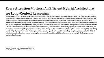 Every Attention Matters: An Efficient Hybrid Architecture for Long-Context Reasoning