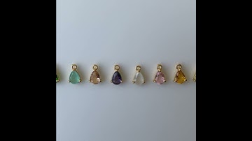 Prong Setting Connector, Gold Plated Gemstone Connector.