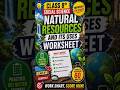 🚨 Class 8 SST | Natural Resources & Their Uses Worksheet | Important Questions#class8 #ncert #short