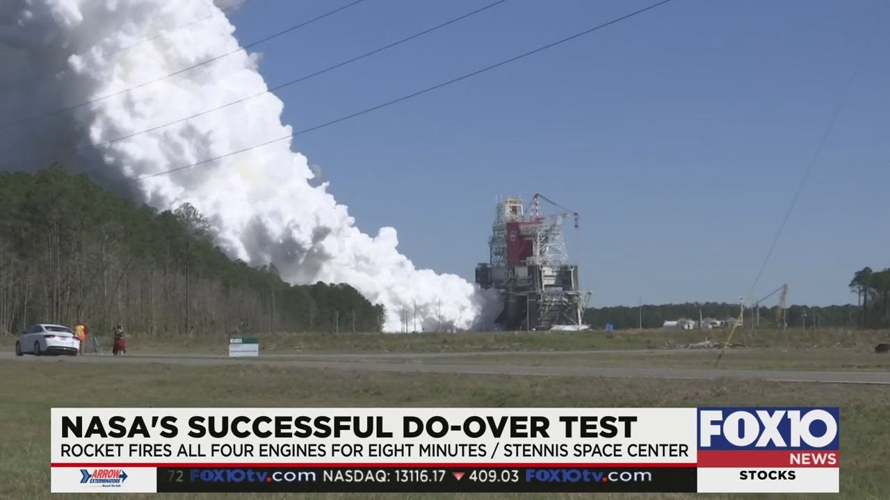 Successful SLS engine test at Stennis Space Center - YouTube