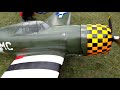 Giant 1/4 P-47  Eng stall & emergencey Landing crash