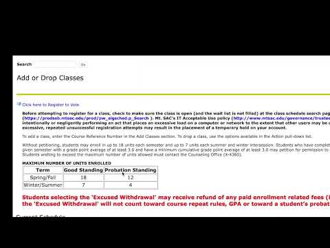 Connect 4 Step 4 Part C: How To Register For Classes