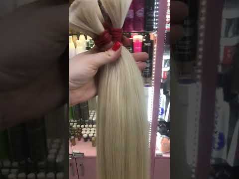 Натуральные волосы для наращивания цвет блонд прямые длинна 60см- 50гр