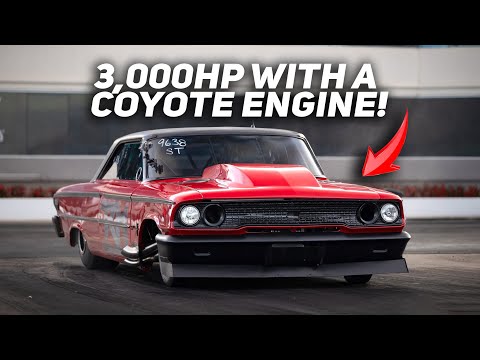 This Ford Galaxie is Already FAST AS F*& on it's First Passes (2800HP Coyote Powered)